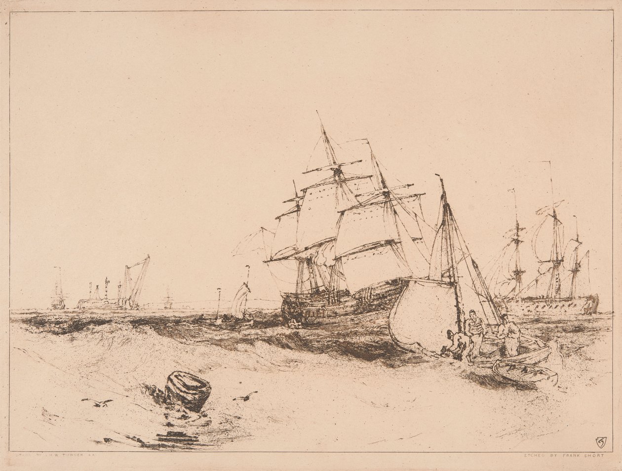 Shipping at the Entrance of the Medway, No. 2 by Sir Frank Short