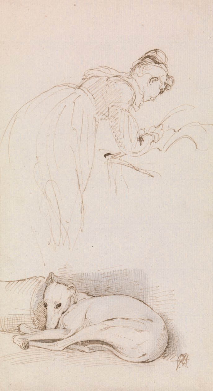 Studies of Woman and Greyhound by Sir George Hayter