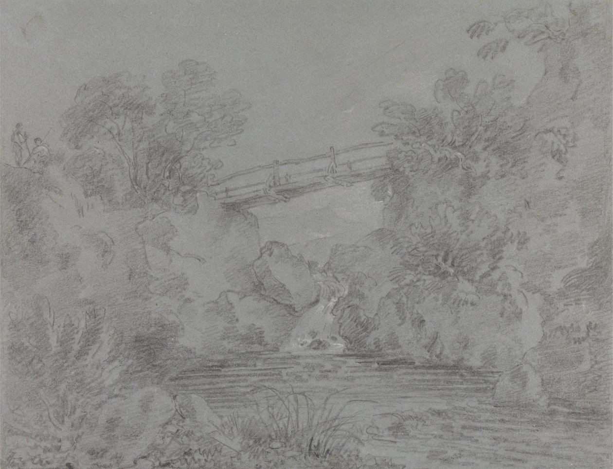 Bridge over Pool at Llanrwst by Sir George Howland Beaumont seventh Baronet