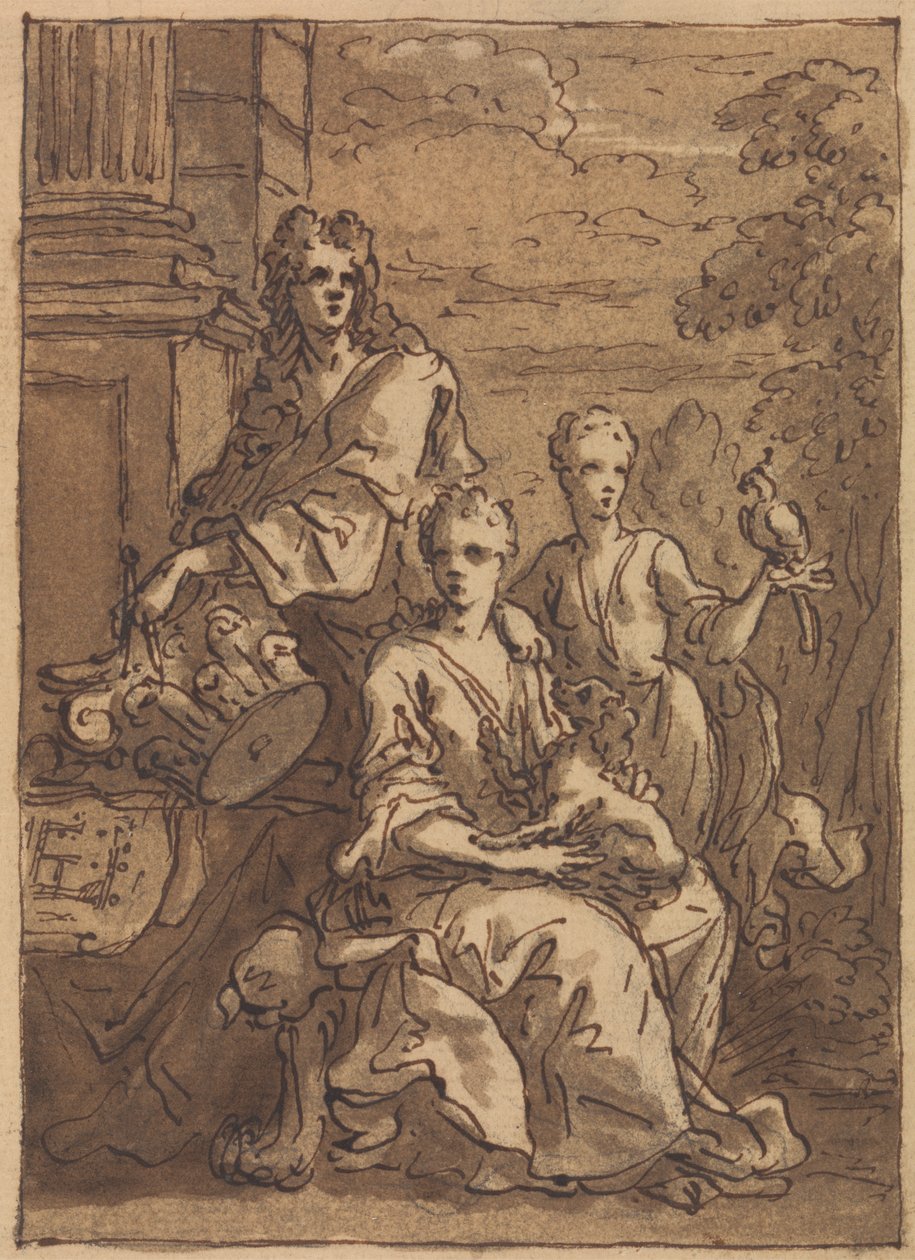 Design for a Portrait of an Architect or a Painter by Sir James Thornhill