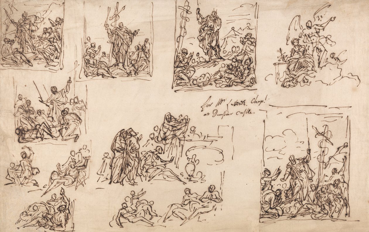 Moses and the Brazen Serpent - Design for the chapel at Dunster Castle by Sir James Thornhill