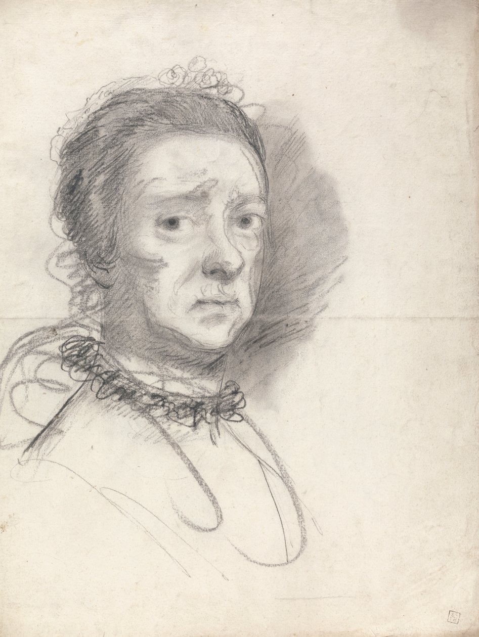 Head of an Elderly Lady; Studies from Raphael