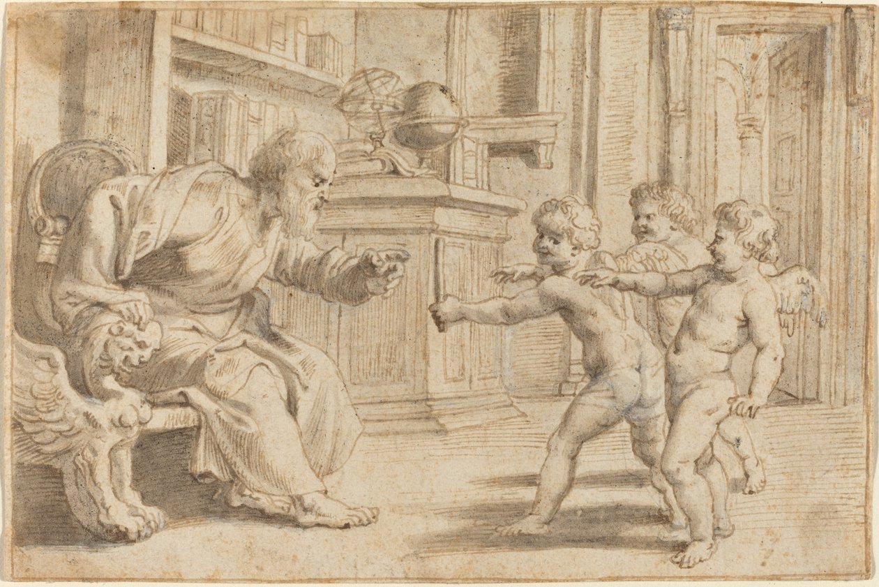 Putti Testing a Man