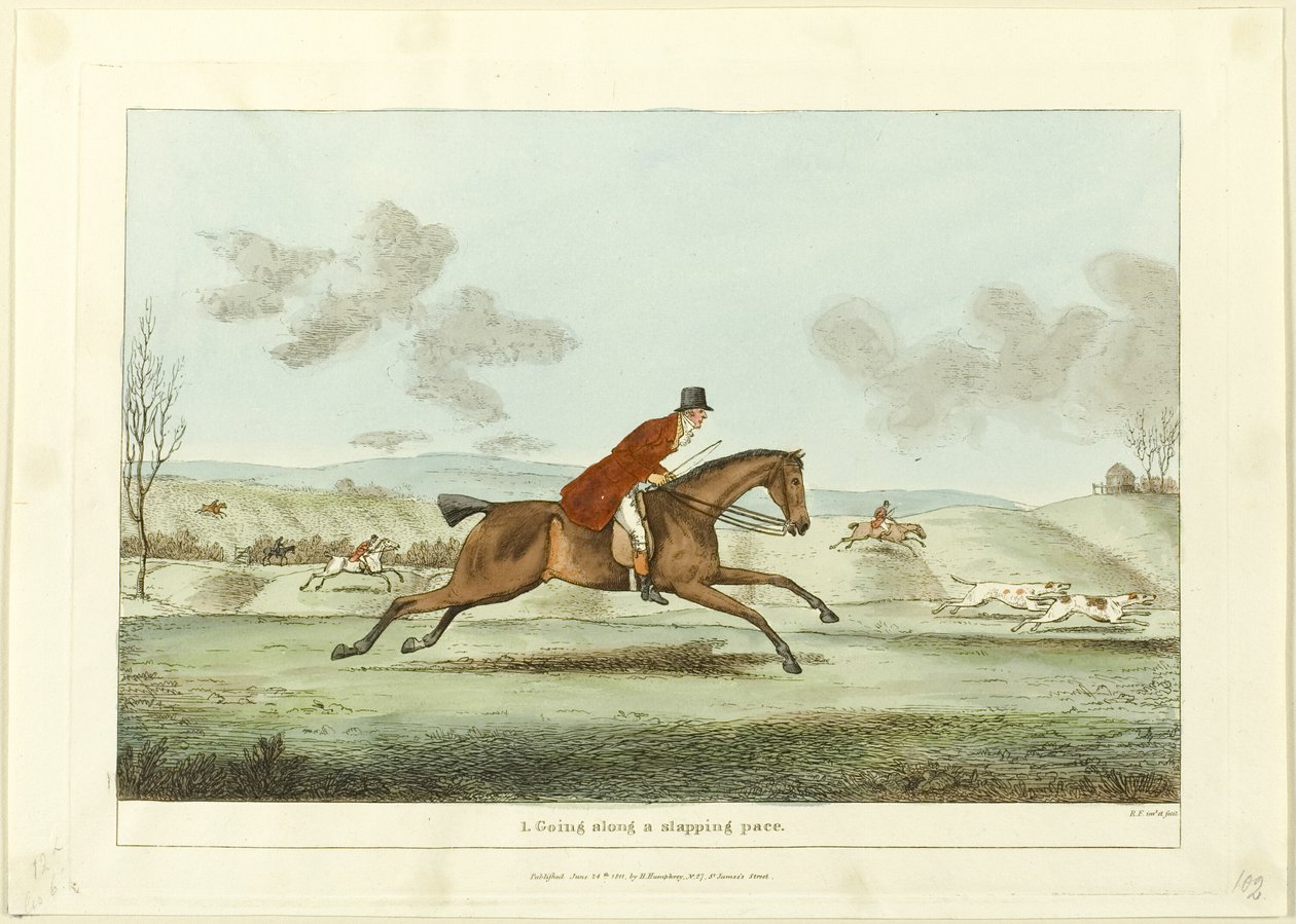 Going Along a Slapping Pace, plate one from Indispensable Accomplishments by Sir Robert Frankland
