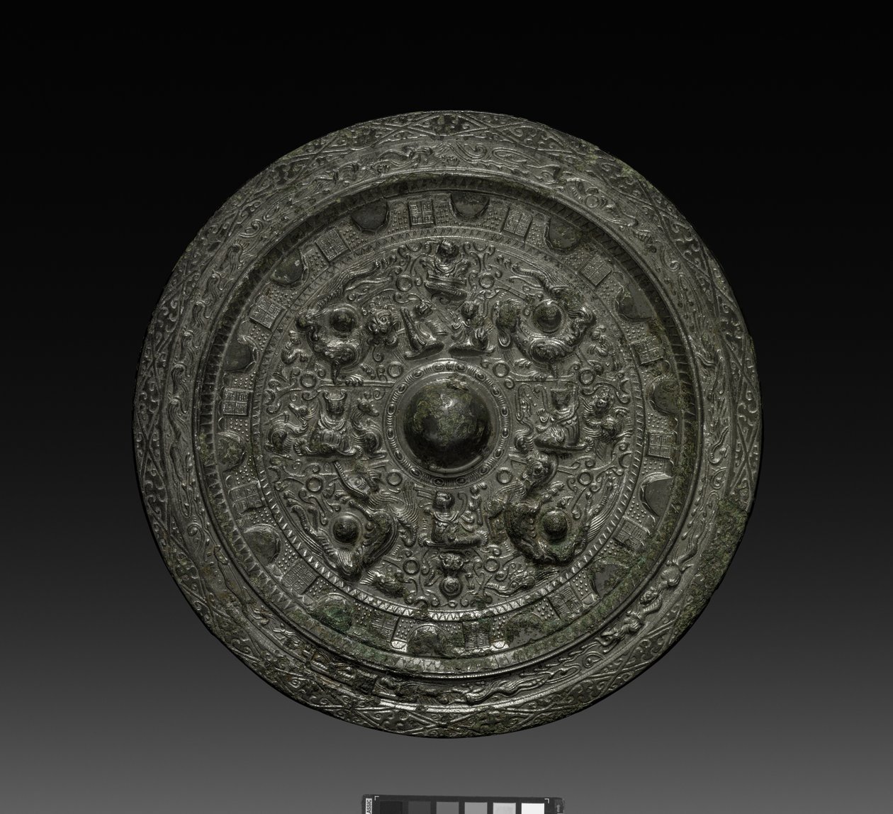 Mirror with Xiwangmu by Six Dynasties Chinese School