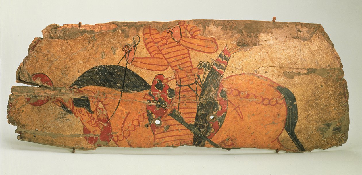 Shield, found in the ruins of Qalai Mugh (Castle of the Zoroastrians) by Sogdian Sogdian