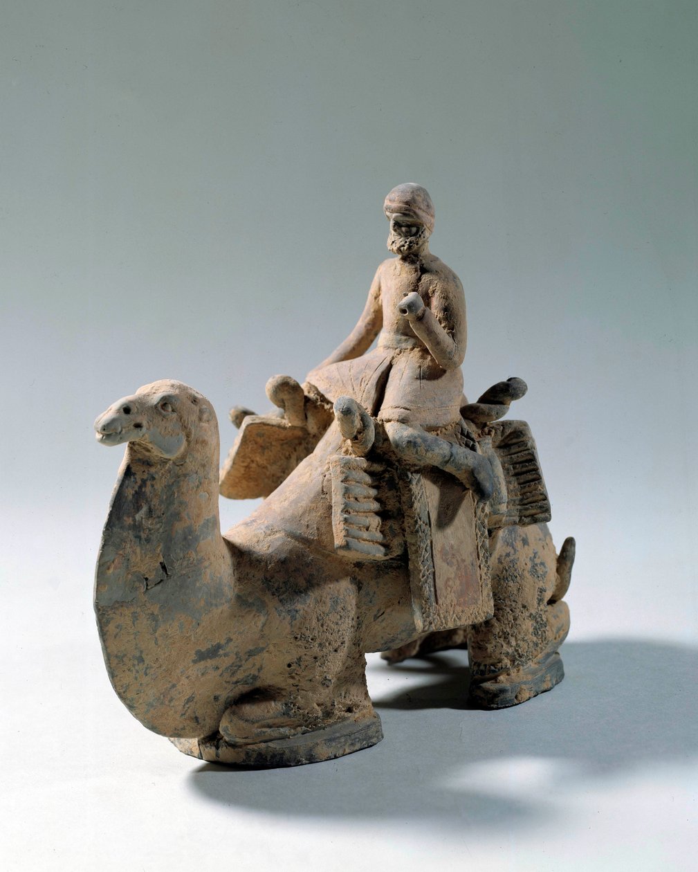 Sogdian civilization: camel and camel, transport of silk (Terracotta funerary statue) by Sogdian Sogdian