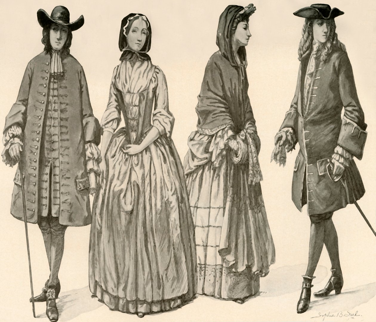 Clothing during the Reigns of Charles II, James II, William and Mary 1682-1700 by Sophie B. Steel
