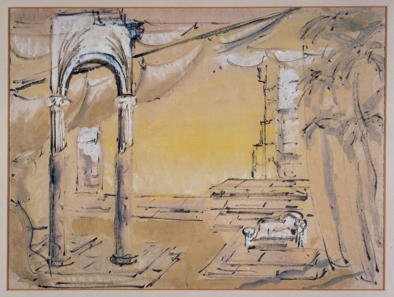 Court of Dido, Scenography by Sophie Fedorovitch for Act I of Dido and Aeneas by Henry Purcell by Sophie Fedorovitch