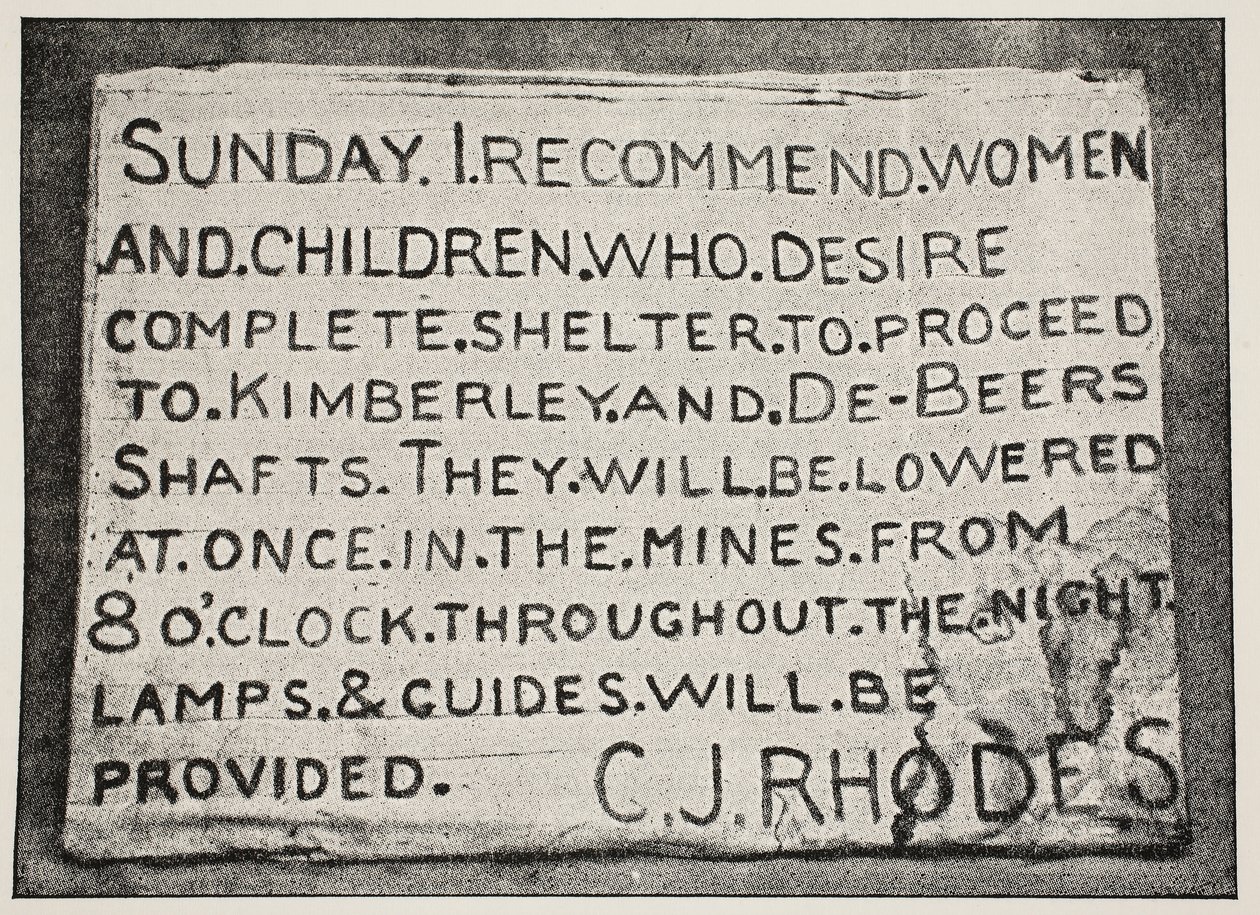 Placard erected by Mr Rhodes by South African Photographer
