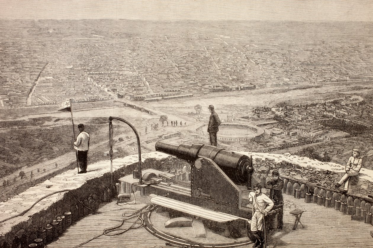 Overall view of Lima, Peru, from San Cristobal fort, from 