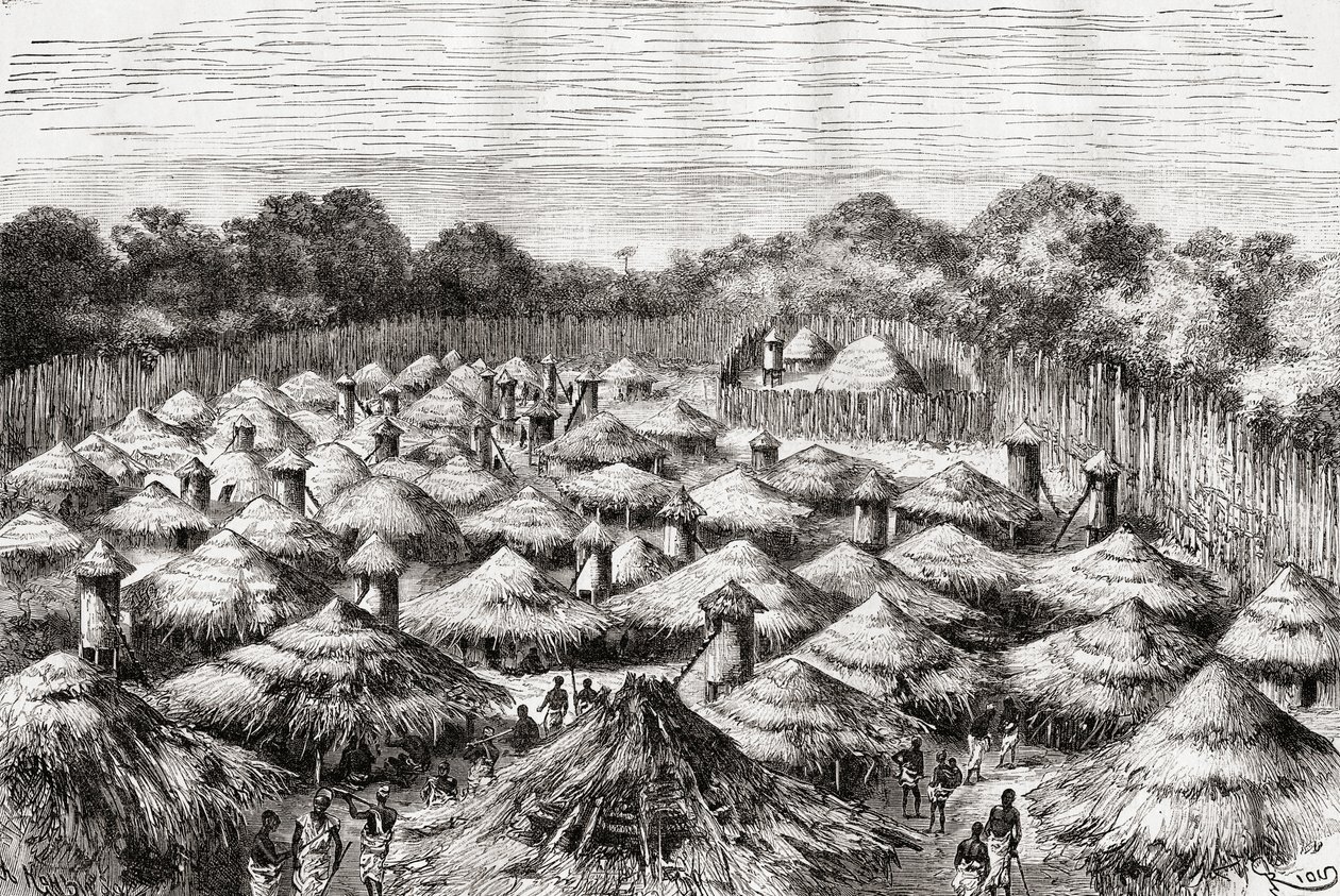 The village of Kiwana, Tanzania, as it was in the late 19th century, from 