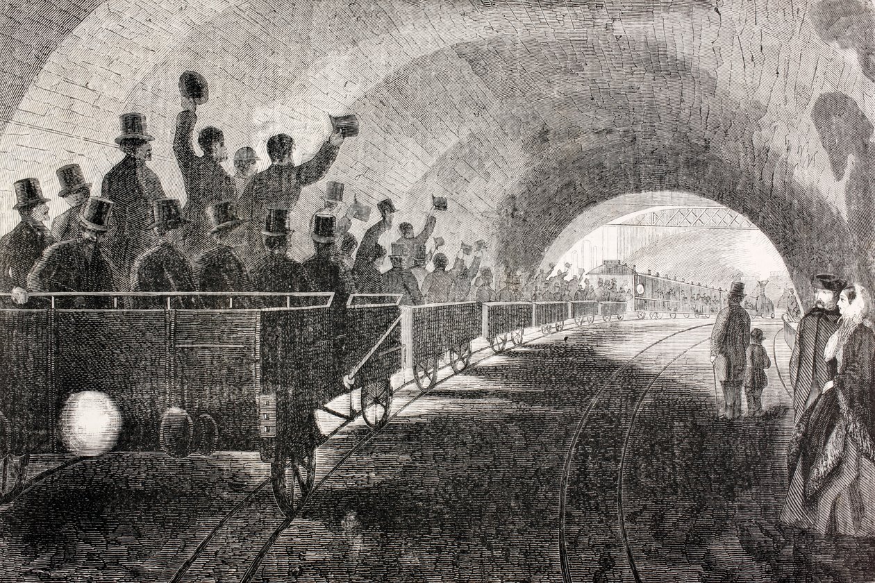 Trial Run of Train in London Underground in 1862, from 