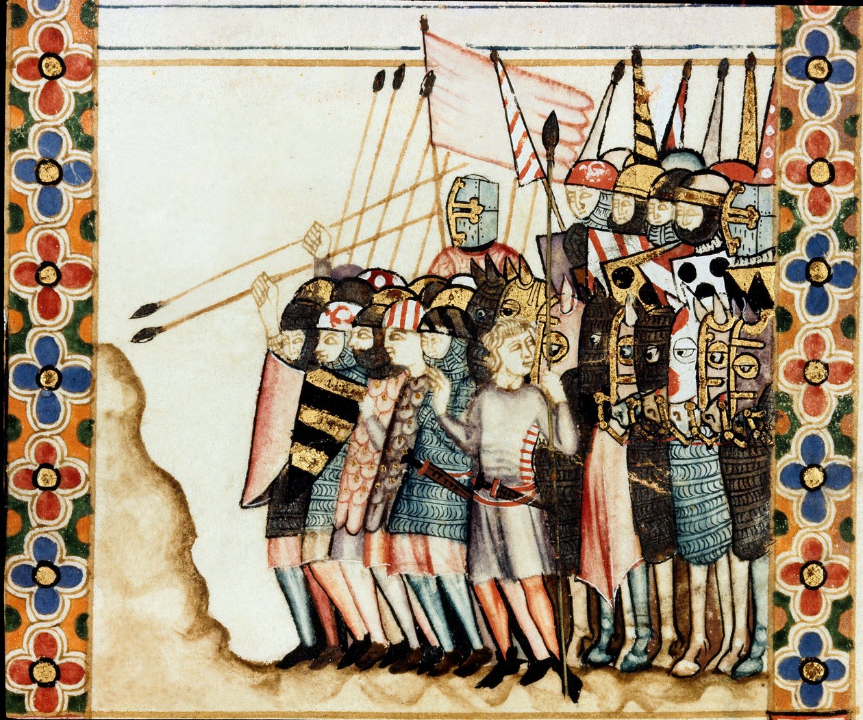 Army of the Crusaders (Detail from a Manuscript of the Song of Saint Mary) by Spanish School