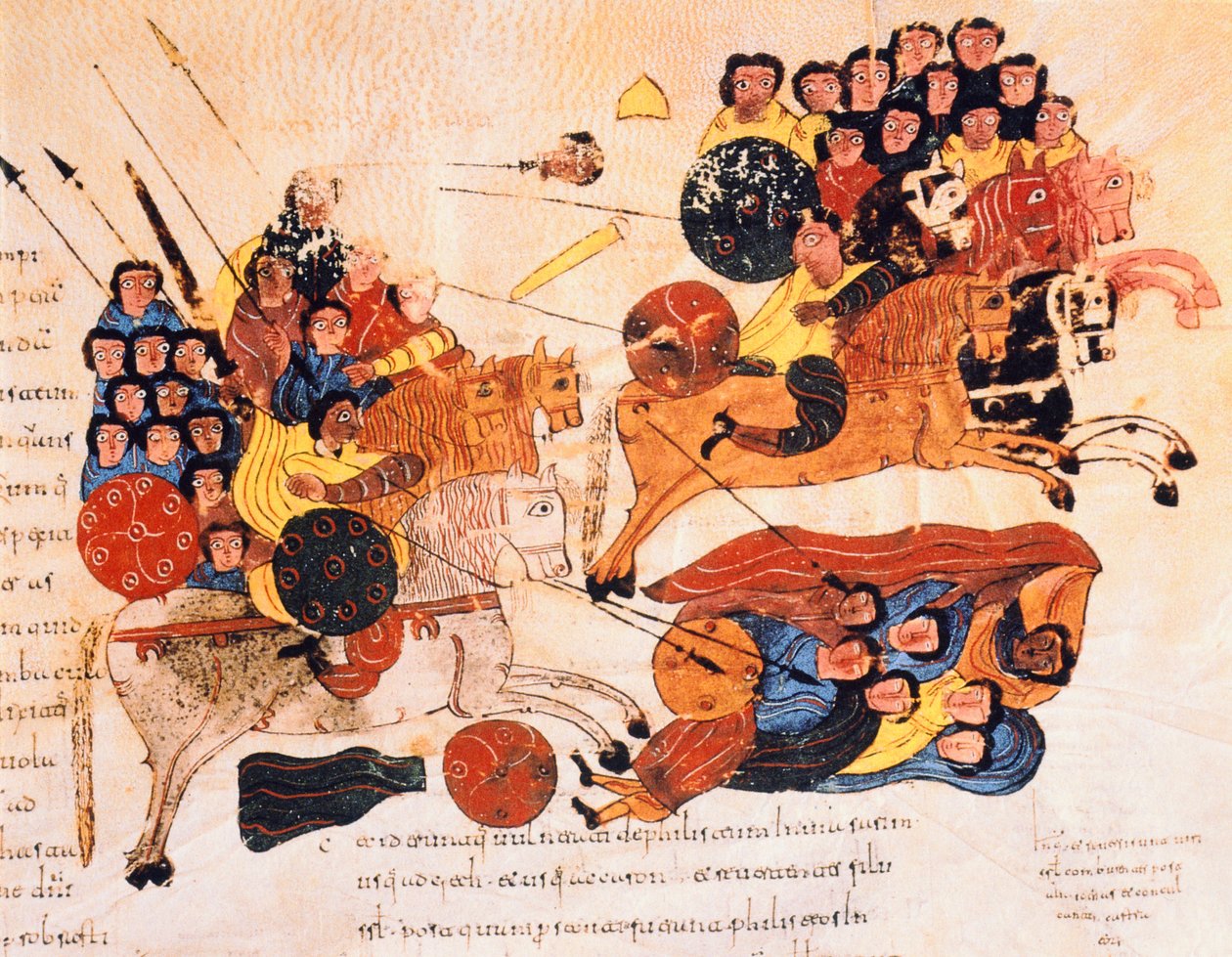 Battle between the Hebrews and the Philistines, from the Visigothic-Mozarabic Bible of St. Isidores, A.D. 960 by Spanish School