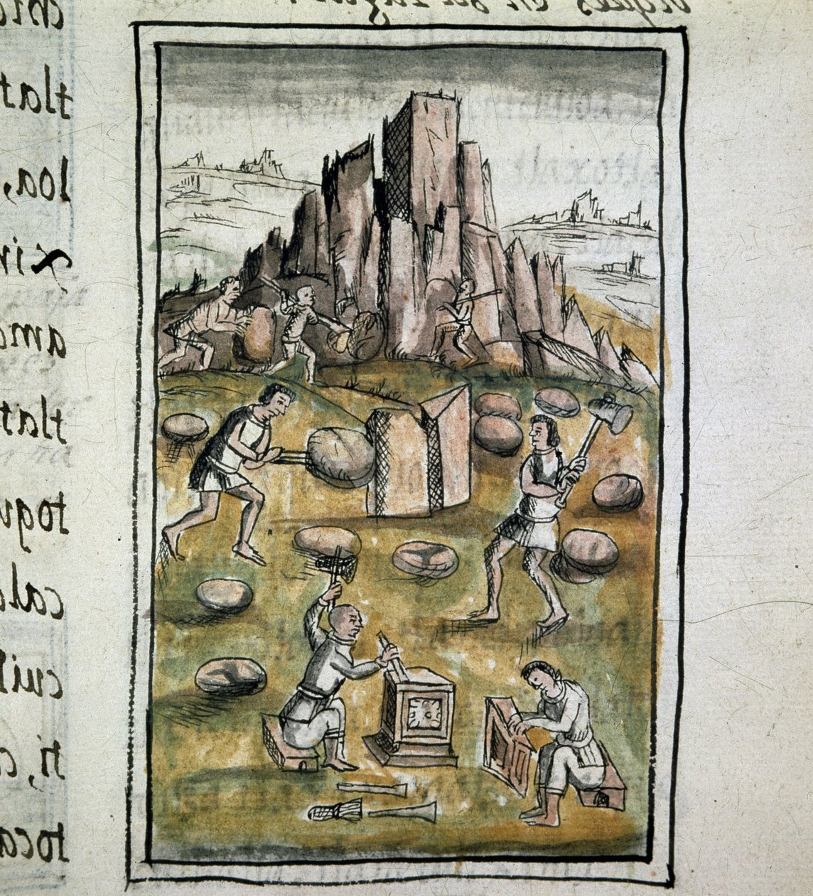 Codex of the conquest of Mexico: Stone work by Spanish School