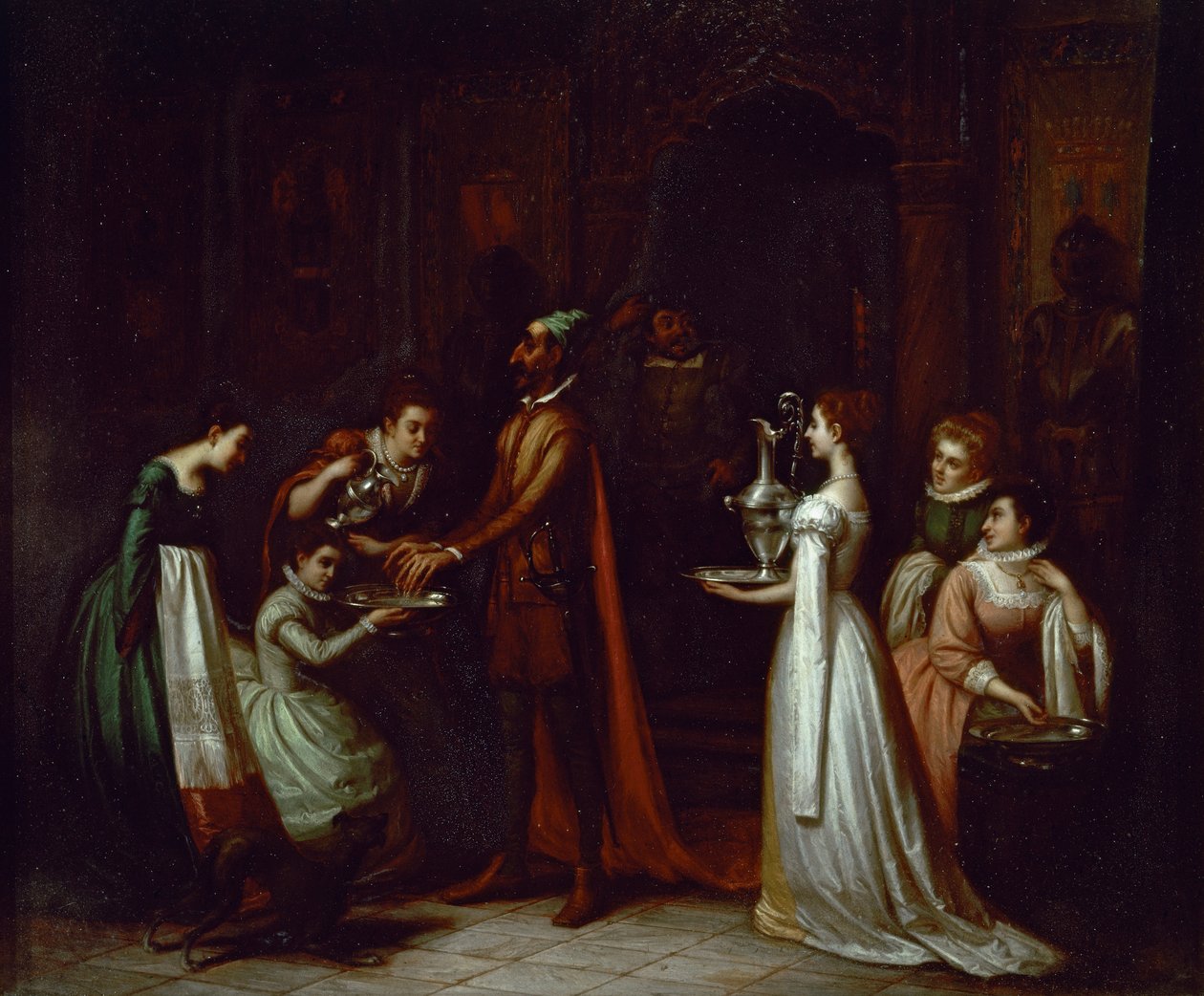 Don Quixote in the house of the dukes by Spanish School