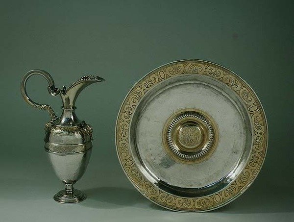 Ewer and basin, Aragonese or Castilian, late 16th century by Spanish School