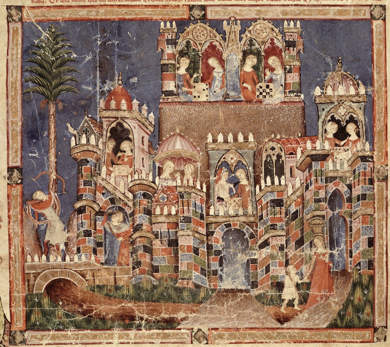 Games and entertainment of the Trojans, from the Codex Benito Santa Mora by Spanish School