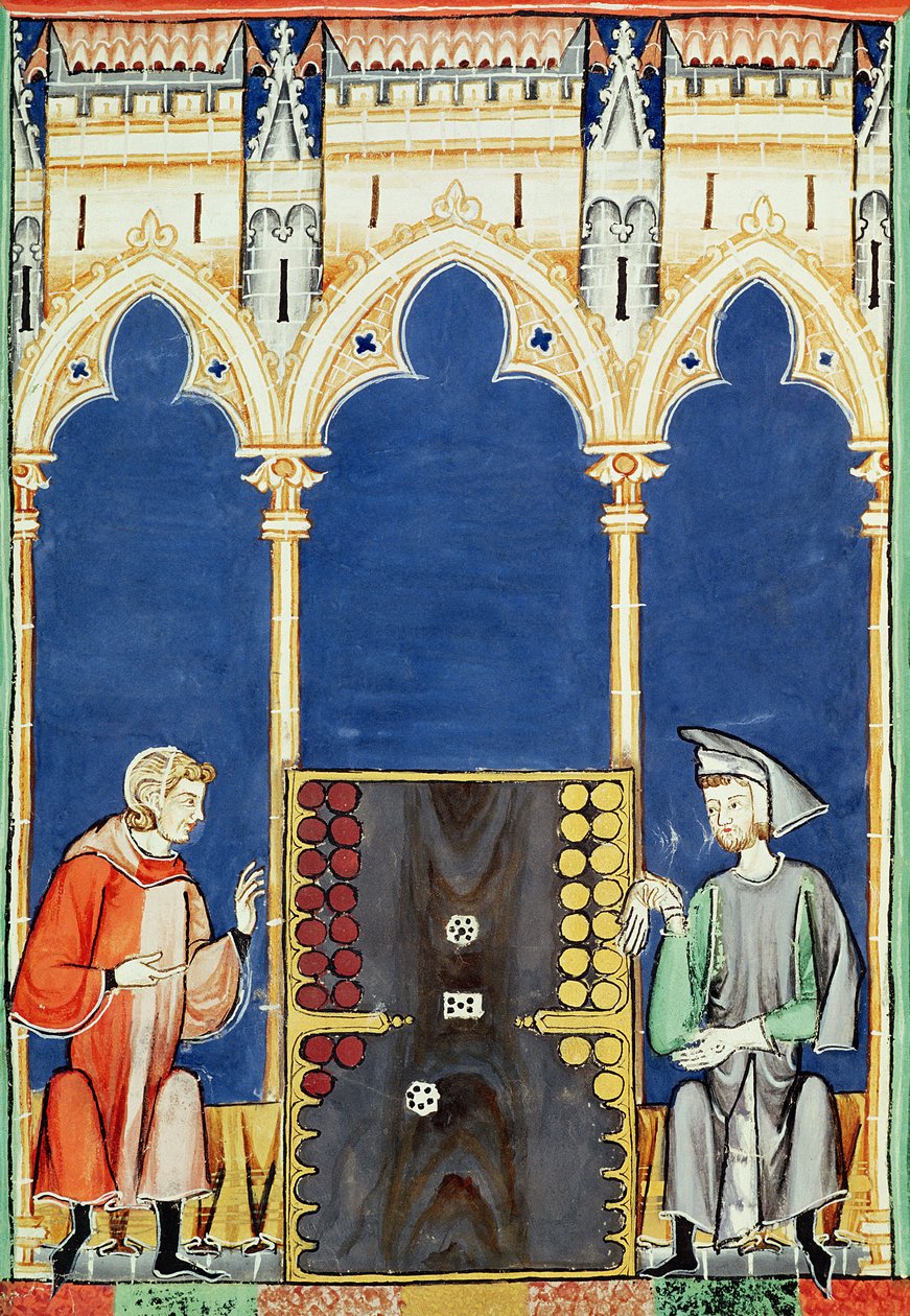 Two Backgammon Players, from the Book of Games, Chess, Dice and Boards, 1282 by Spanish School