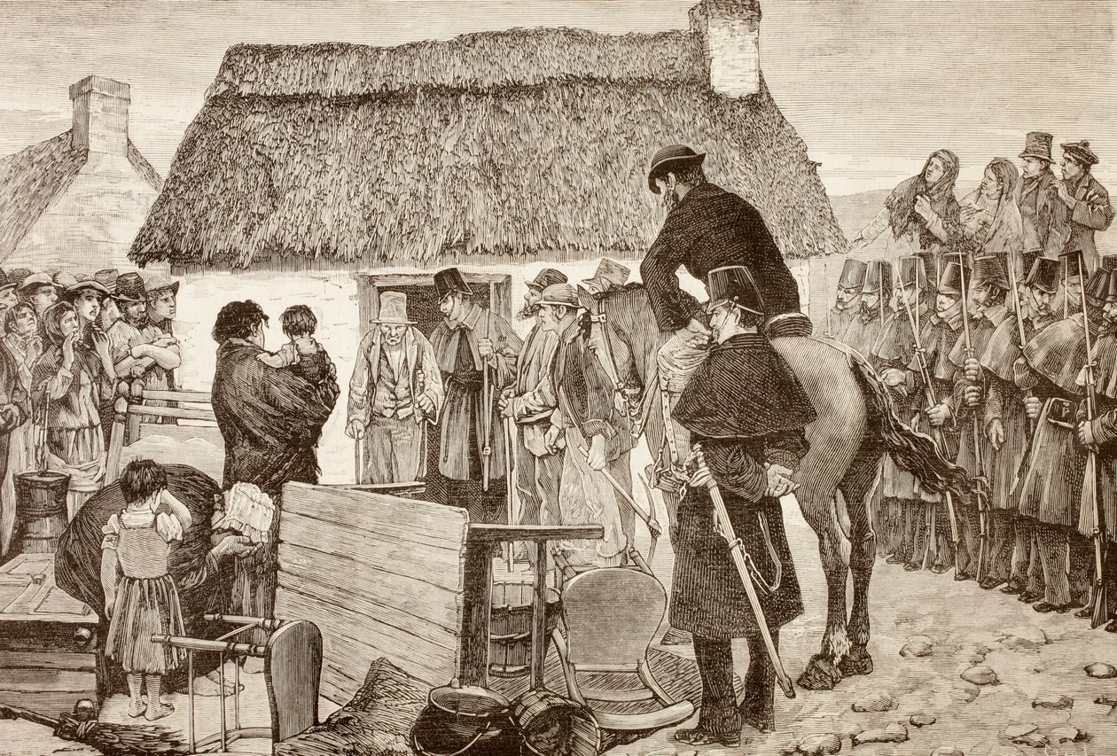 Poor Tenants Being Evicted During the Irish National Land League Crisis by Spanish School