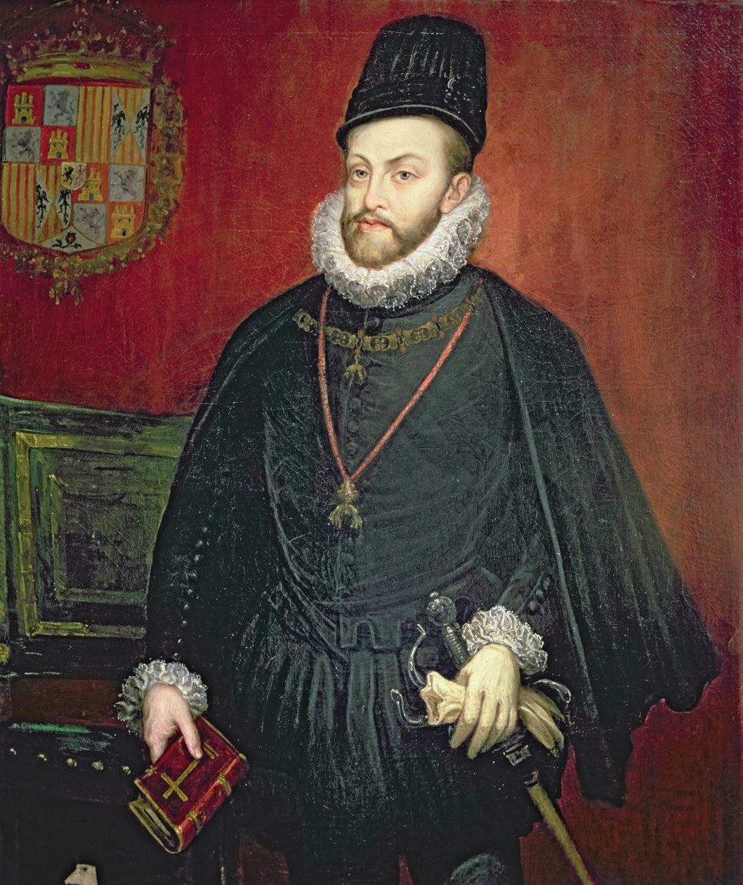 Portrait of Philip II (1527-1598), King of Spain (o/c) by Spanish School