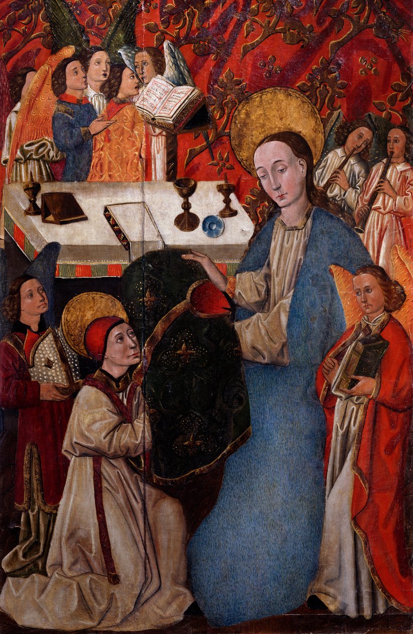 Presentation of the chasuble to St. Ildefonso by Virgin Mary by Spanish School