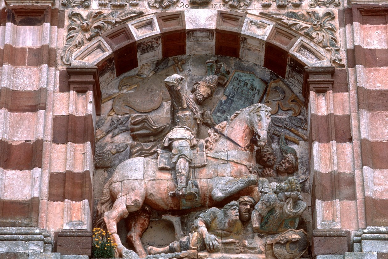 Statue of a knight on horseback by Spanish School