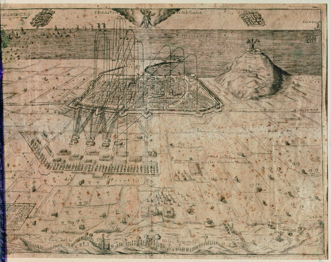 The siege of the city of Barcelona by troops of King Philip IV during the Reapers