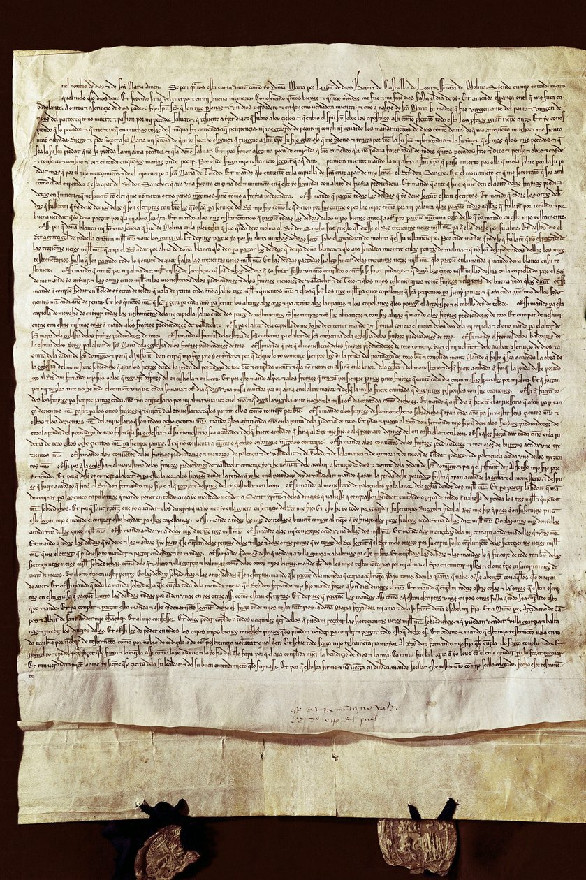 The Will of Maria de Molina by Spanish School