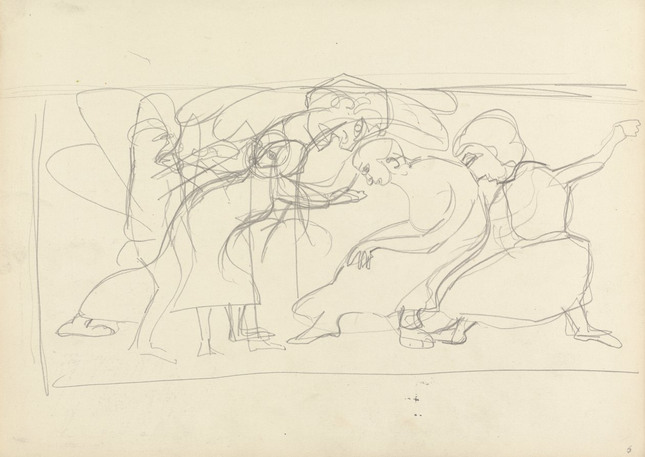 Study for Decorative Panel: Worshippers, for the Cave of the Golden Calf by Spencer Frederick Gore