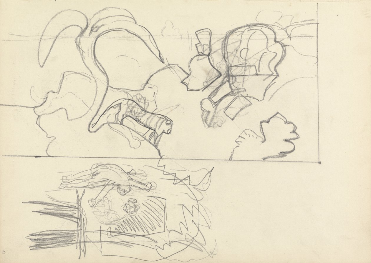 Tree House, and Design for Panels with Animals, for the Cave of the Golden Calf by Spencer Frederick Gore