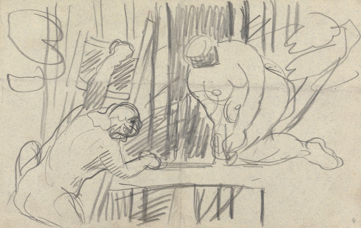 Cave of the Golden Calf: Study of a Tree House with Primitive People by Spencer Frederick Gore