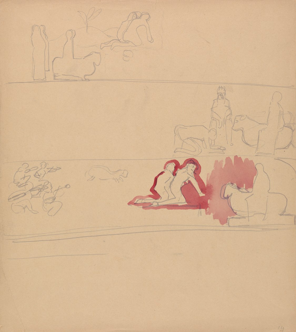 Cave of the Golden Calf: Worshippers and Calf by Spencer Frederick Gore