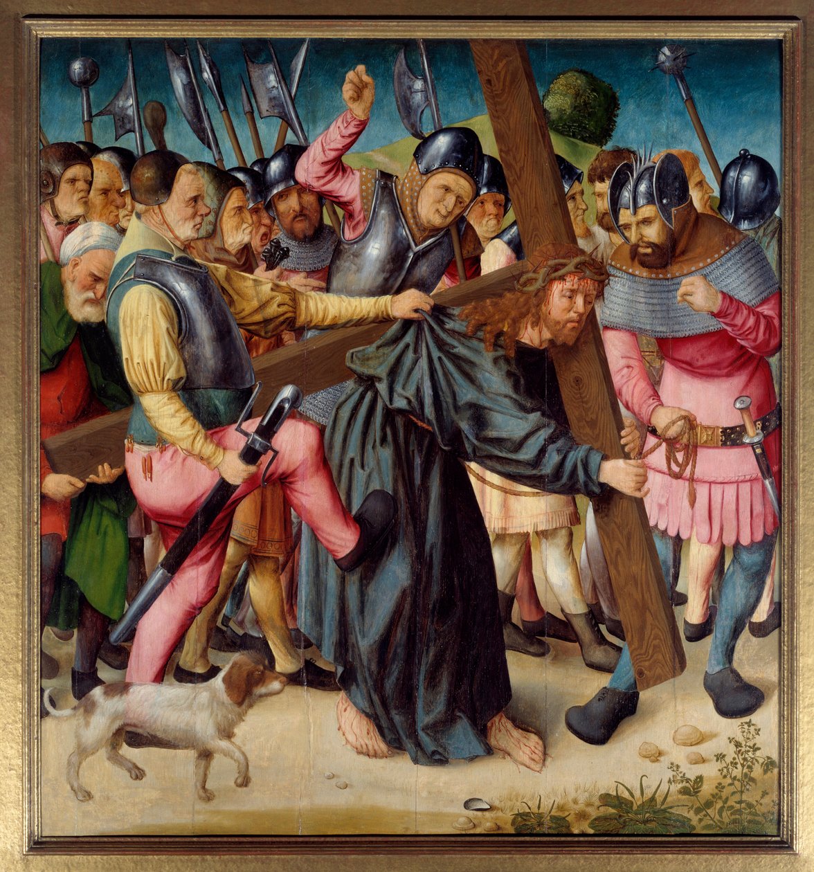 Christ rising to Calvary (carrying the cross) by St Germain des Pres master