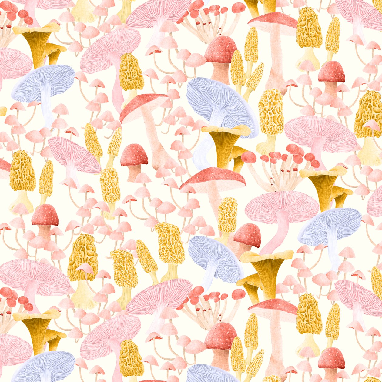Mushroom Medley Pattern Light by Stacy Hsu