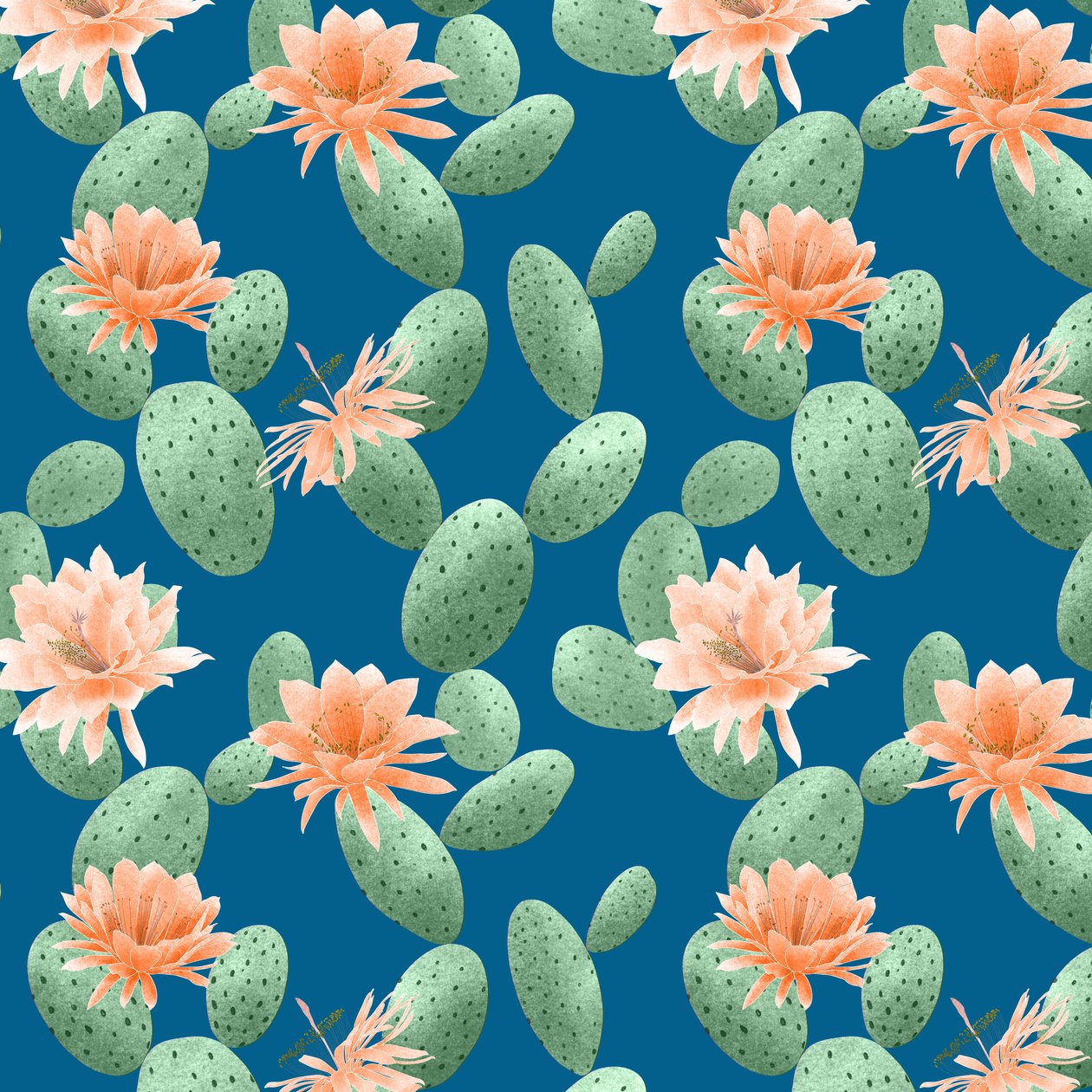 Prickly Pear Cactus Pattern by Stacy Hsu