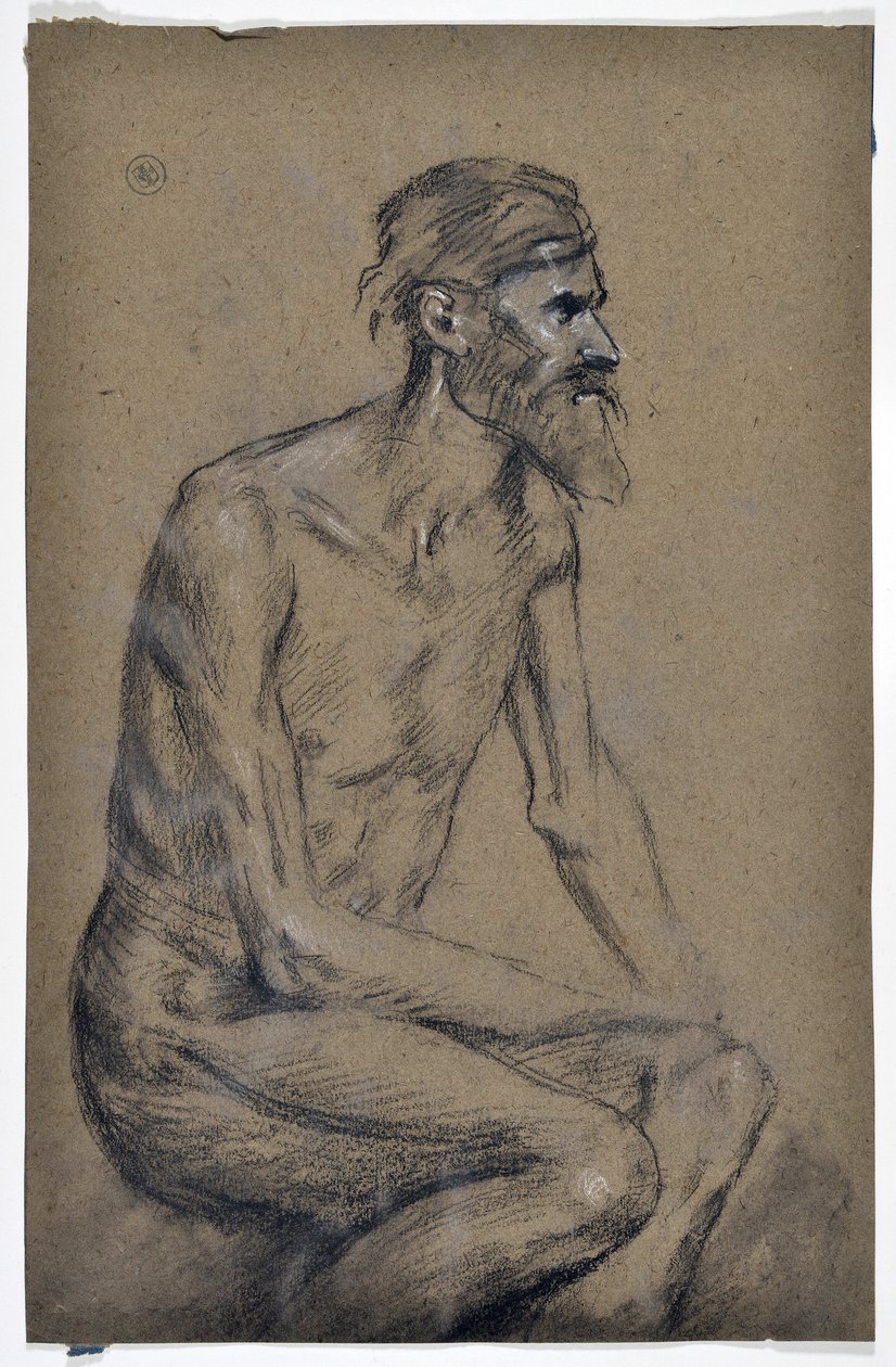 Study of Seated Man by Stanislas Torrents y de Amat