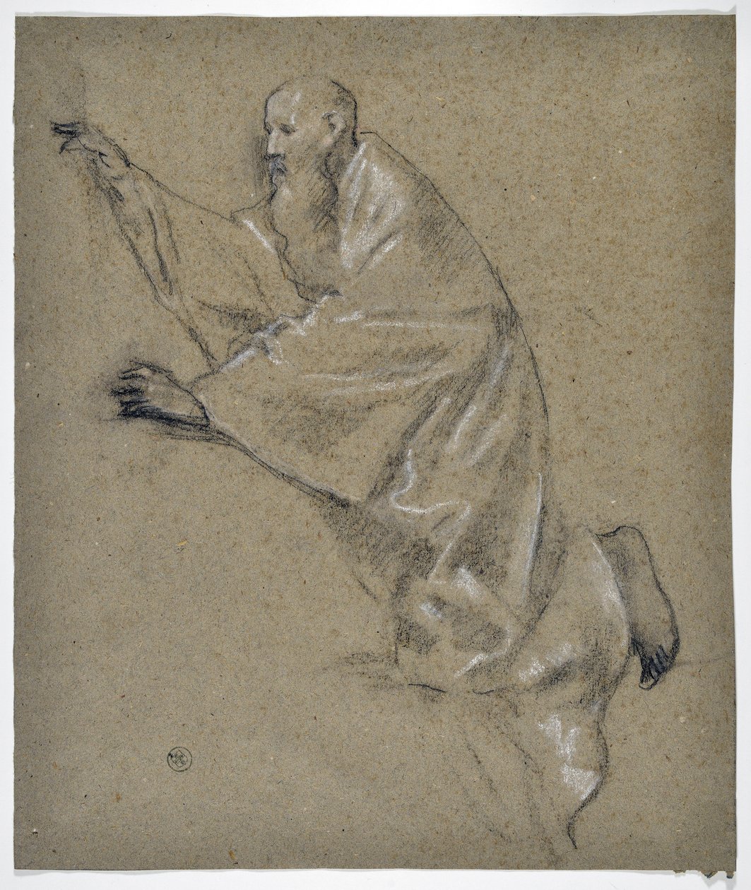 Study of Man Drape, Kneeling by Stanislas Torrents y de Amat