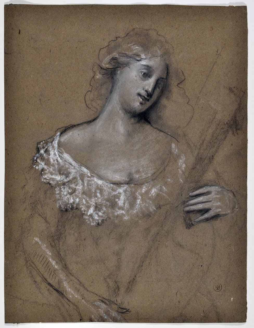 Study of Woman Playing Lute by Stanislas Torrents y de Amat
