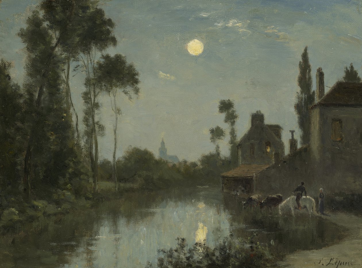 Moonlit River by Stanislas Victor Edouard Lepine