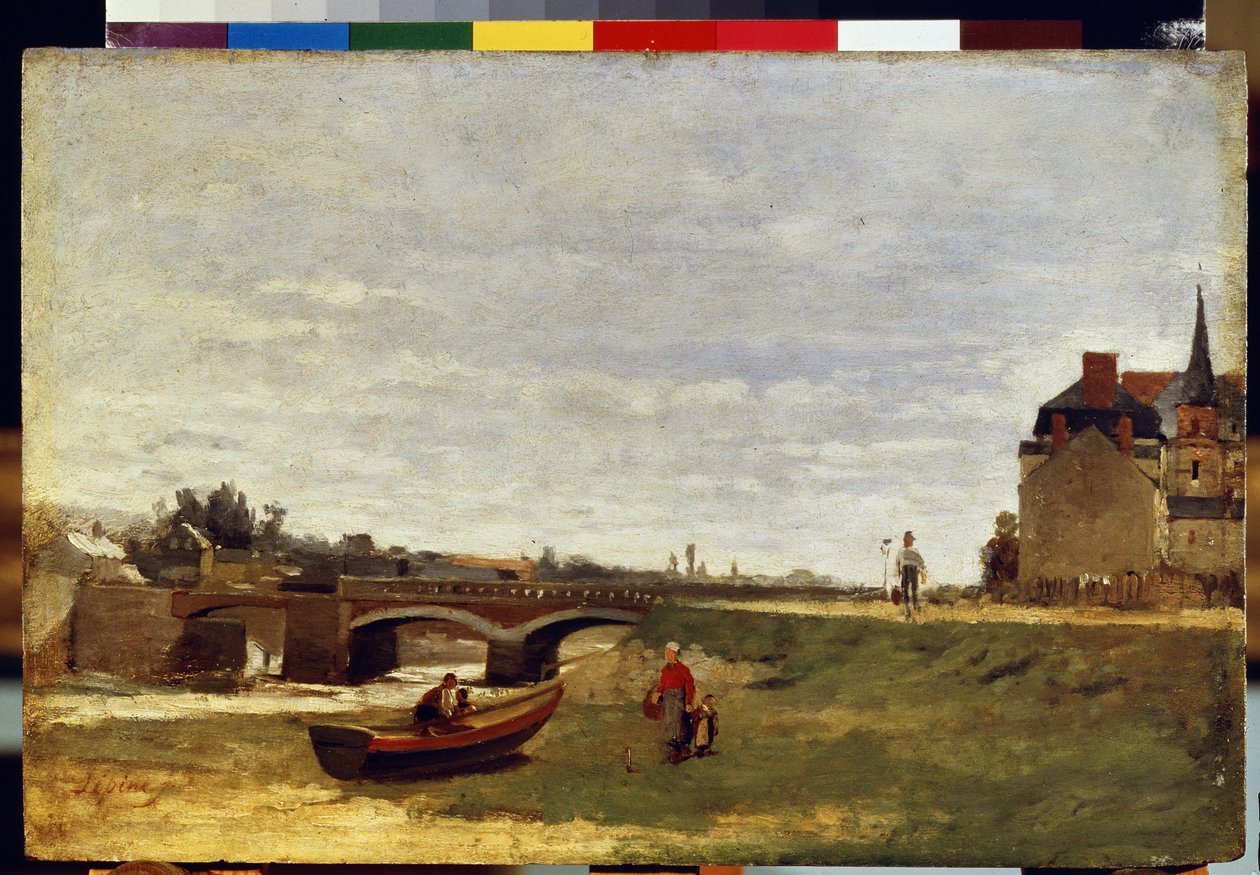 Landscape with a bridge by Stanislas Victor Edouard Lepine