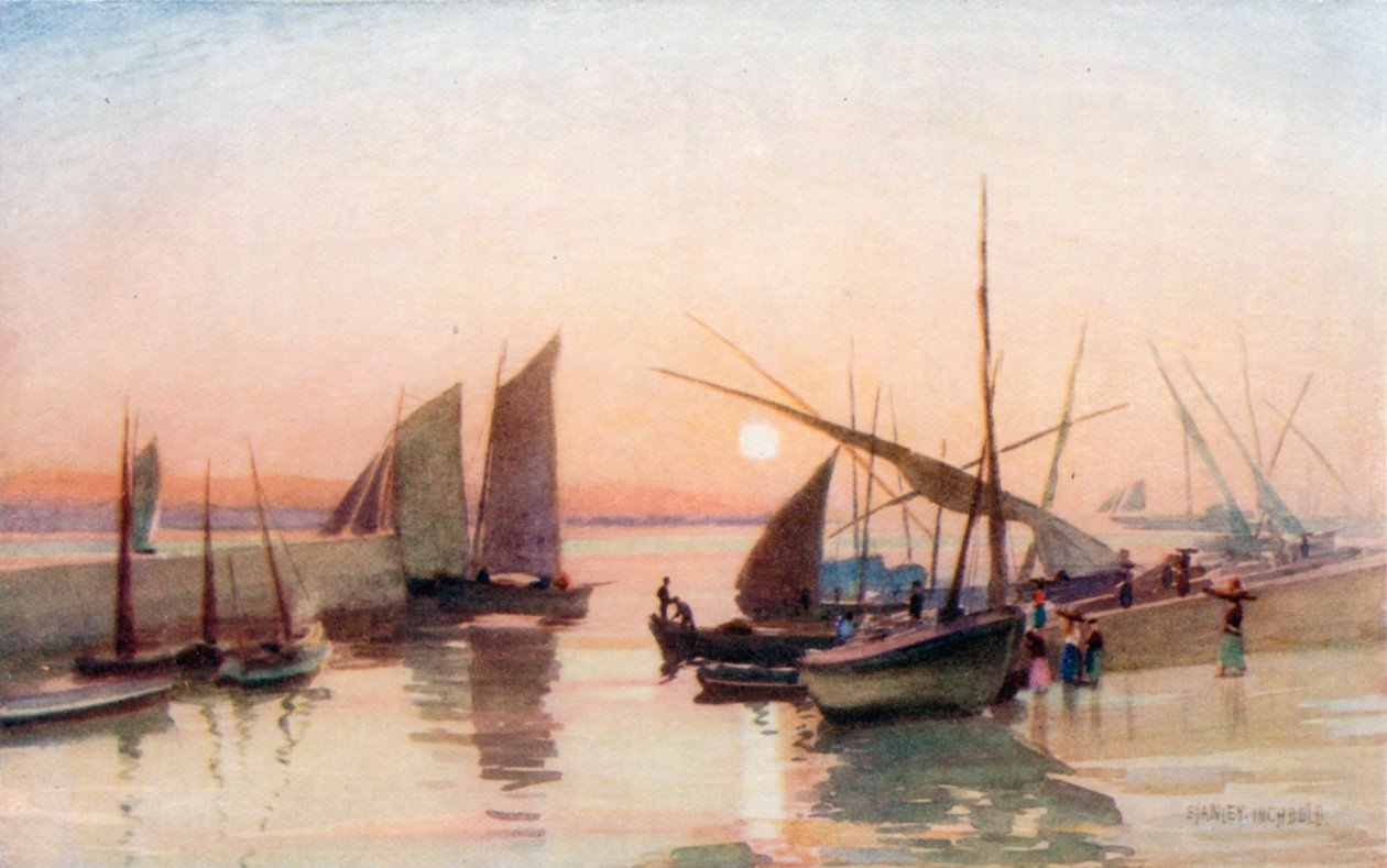 Fishing Boats in the Tagus by Stanley Inchbold