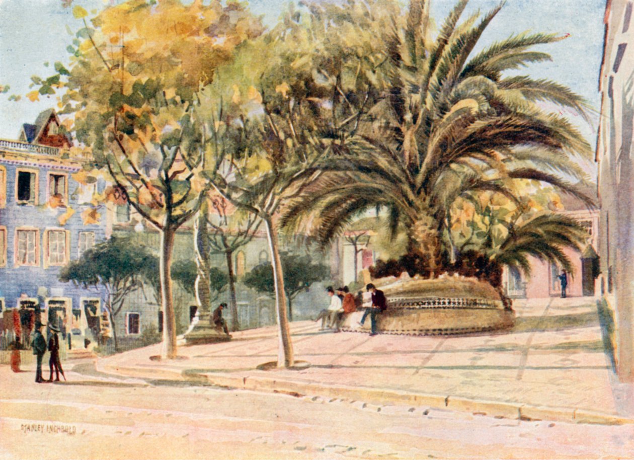 Largo da Rainha d Amelia, Cintra by Stanley Inchbold