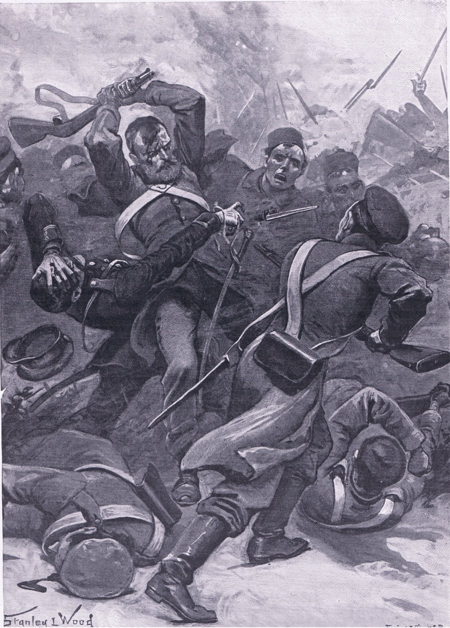 Inkerman: The 55th (2nd Border) Regiment charging the Russians by Stanley L. Wood