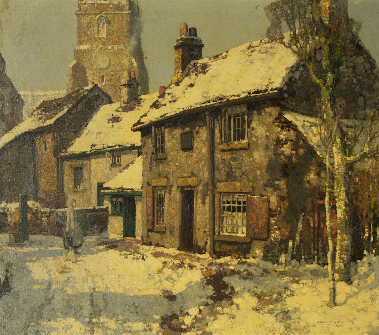 Village Street, Winter by Stanley Lloyd