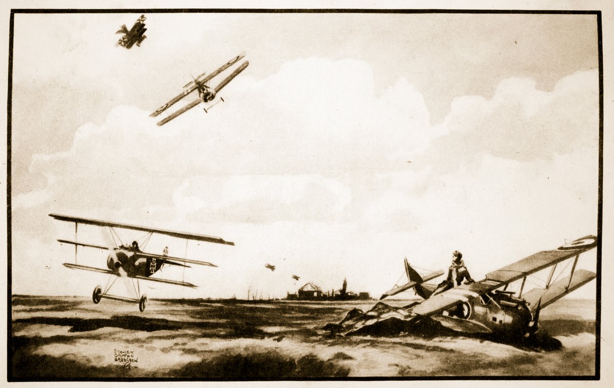 The Death of Richthofen, illustration from 