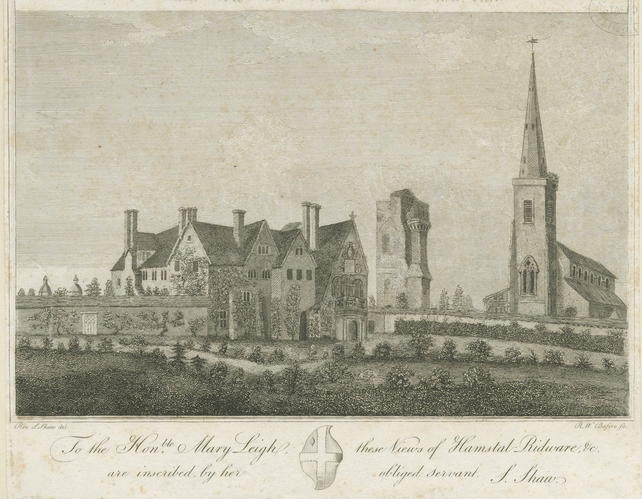 Hamstall Ridware - Church and Manor House by Stebbing Shaw