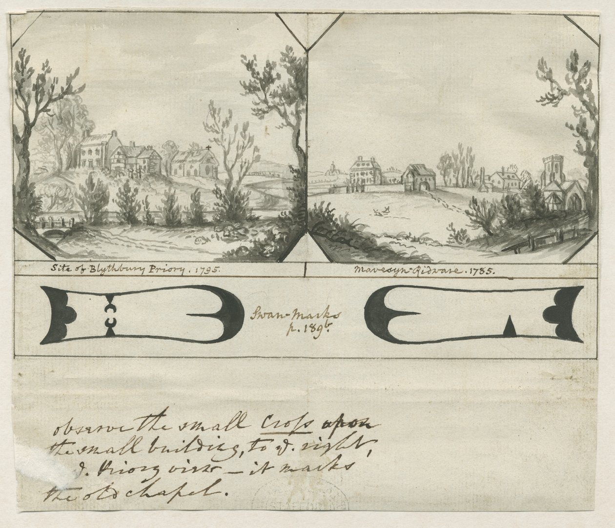 Mavesyn Ridware - Site of Blythbury Priory by Stebbing Shaw