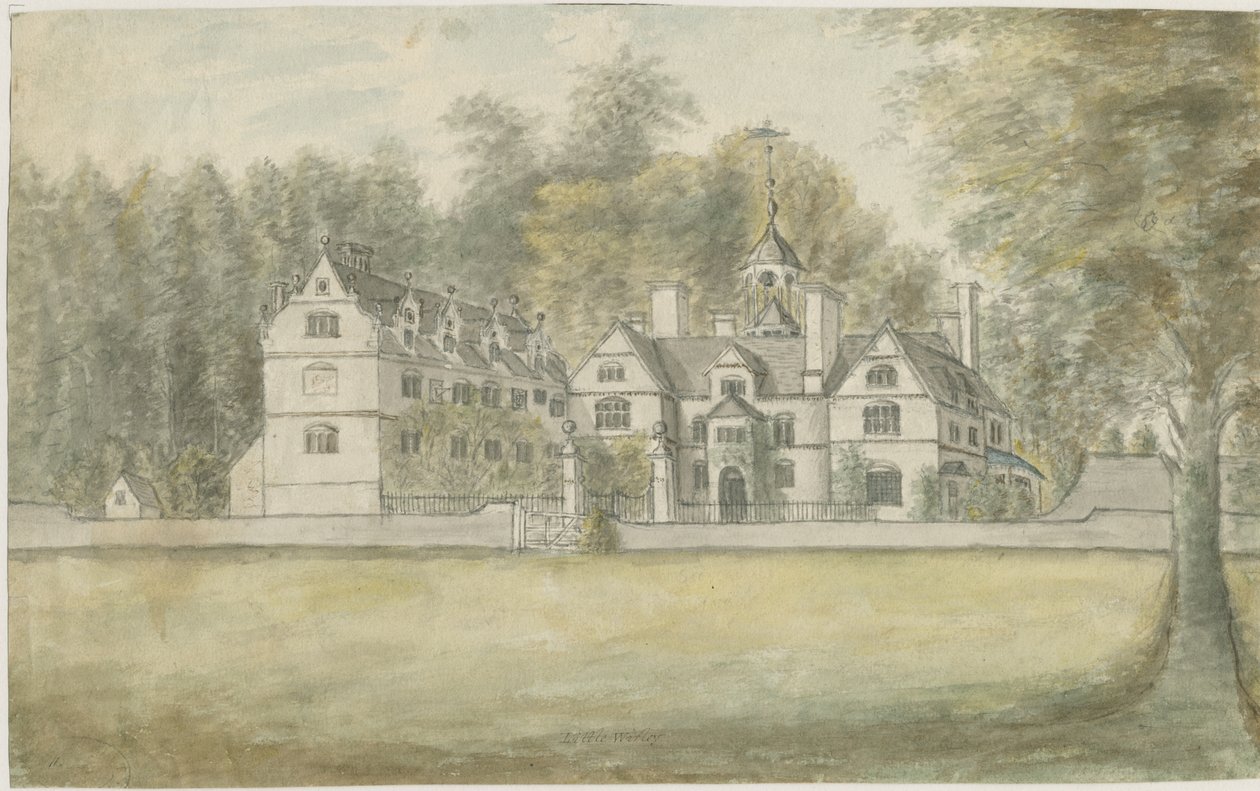 Norton Canes - Little Wyrley Hall: Water Colour Painting by Stebbing Shaw